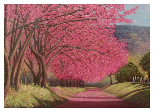 Obraz rozkvetlých stromů (70x50 cm)