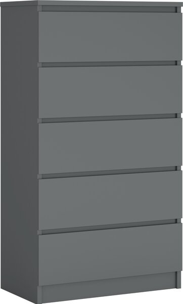 Komoda s 5 zásuvkami, antracit, A: 70 x 125 x 39 cm