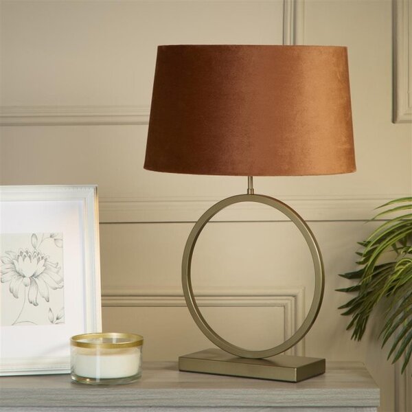 Searchlight EU93102OR Velká stolní lampa ELEGANT bronzová & ORANŽOVÉ stínidlo