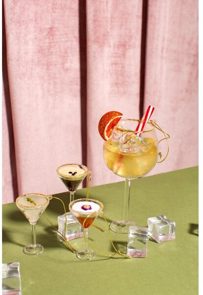 Skleněné vánoční ozdoby v sadě 3 ks 15,5 cm Martini Cocktail – Sass & Belle