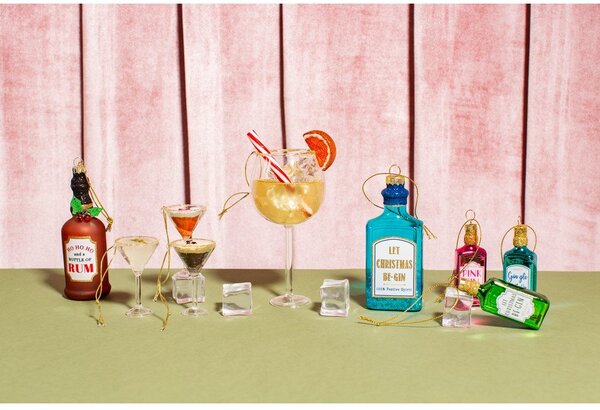 Skleněné vánoční ozdoby v sadě 3 ks 15,5 cm Martini Cocktail – Sass & Belle