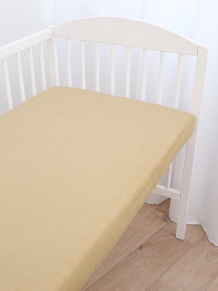 MK Lůžkoviny Froté prostěradlo do postýlky 60 × 120 cm - béžová
