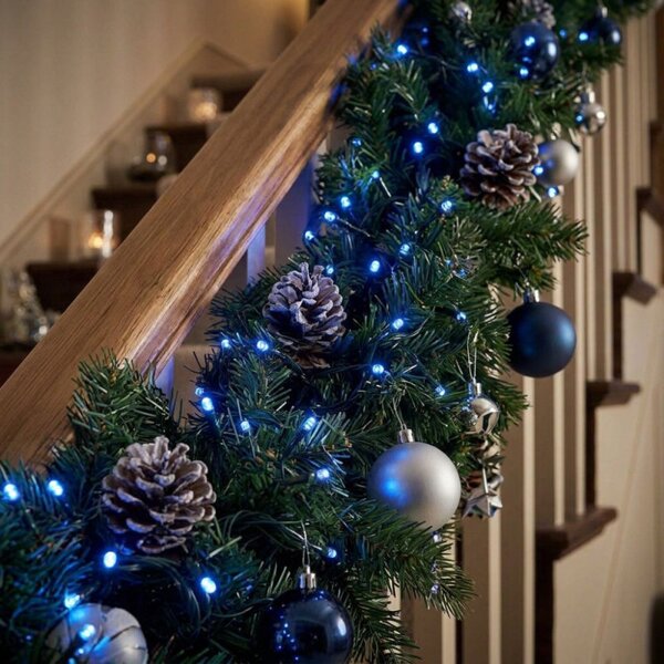 LED světelný řetěz - 25,5m, 300LED, IP44, modrá