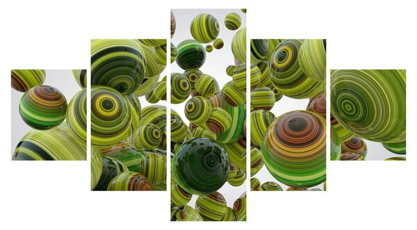 Obraz pruhovaných koulí (125x70 cm)