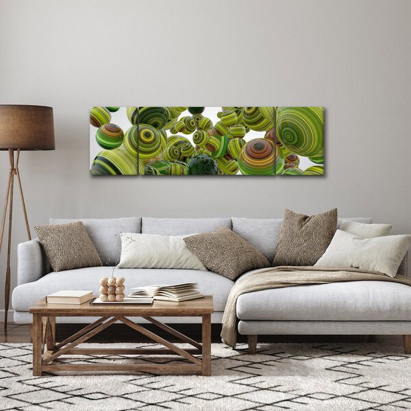Obraz pruhovaných koulí (170x50 cm)