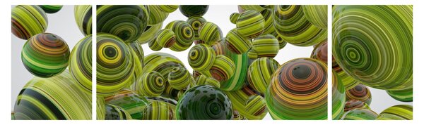 Obraz pruhovaných koulí (170x50 cm)