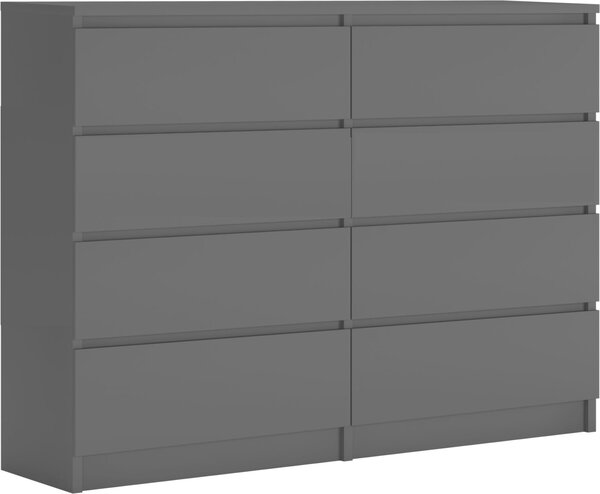 Komoda 8 zásuvek, barva: 120 x 101 x 39 cm, antracitová barva