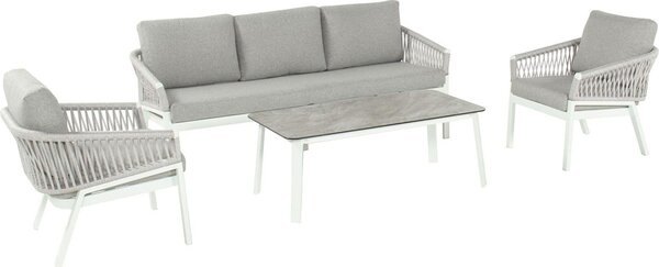 Sedací souprava Rosalie, 4dílná, se stolem, edá, 120 x 60 cm