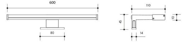 PN12300003 ARVEN koupelnové svít. LED 12W, 1080lm, 4000K, IP44, 60cm, chrom