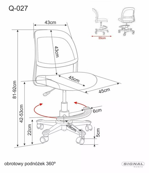 Kancelářské křeslo Q-027, šedá