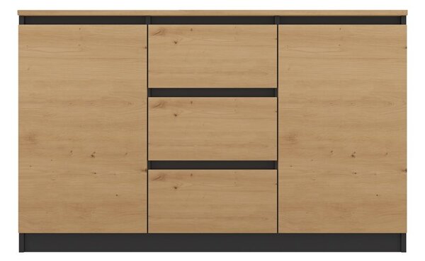 Komoda, antracit / dub Artisan, 200 x 75 x 40 cm