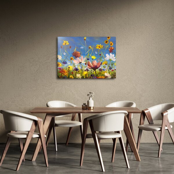 Malovaný obraz rozkvetlé louky (70x50 cm)