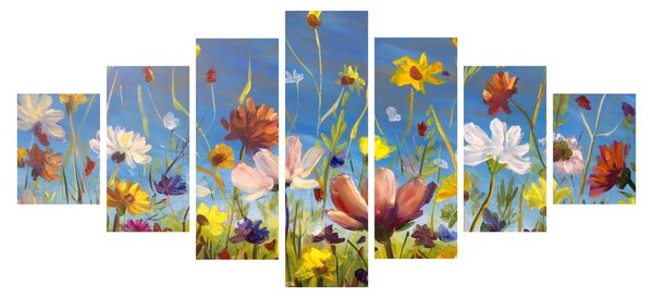 Malovaný obraz rozkvetlé louky (210x100 cm)