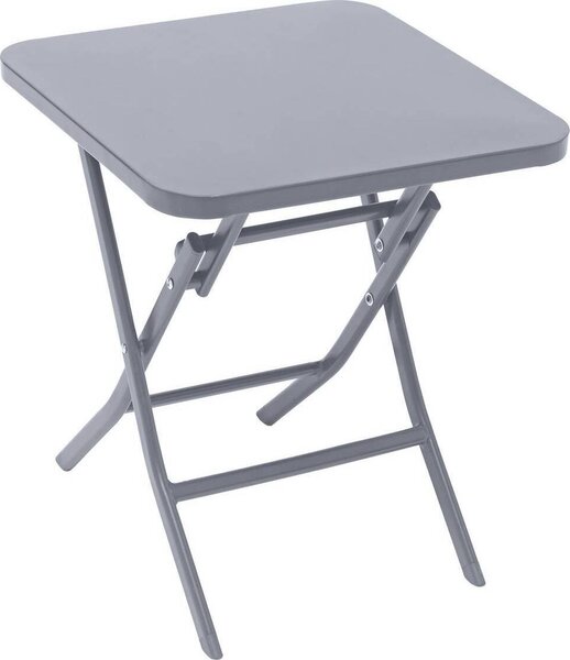 Tvercový zahradní stolek Greensboro v kemenné edé barv - 40 × 40 cm - Hespéride