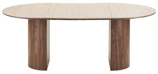 Nordic Living Rozkládací jídelní stůl Daphne 120/160/200 x 120 cm s travertinovým dekorem