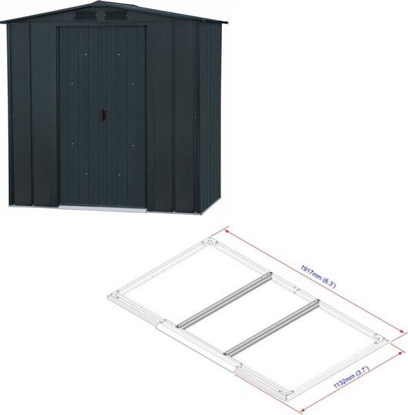 DURAMAX Riverton Top Zahradní Domek 25 M² + Podlahové Profily Antracit 50013