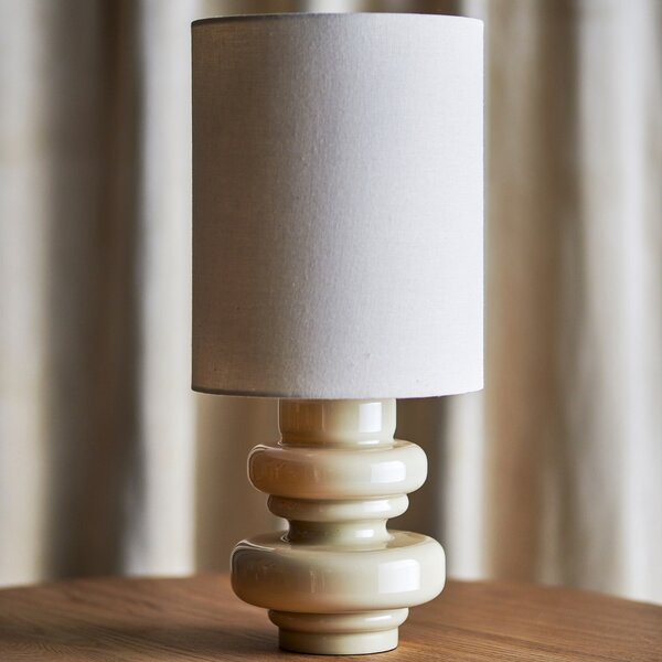 Bloomingville Béžová skleněná stolní lampa Fabiola