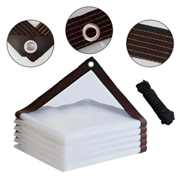 Prhledná plachta - PVC - zesílený ev, pro altán, balkon a zahradní nábytek - krycí plachta na terasu - COVERKA 3x3 m