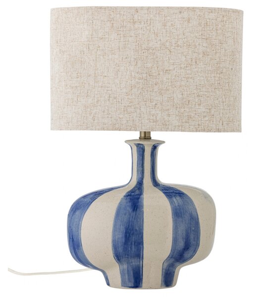 Bloomingville Modro-bílá kameninová stolní lampa Alida