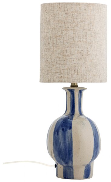 Bloomingville Modro-bílá kameninová stolní lampa Alida
