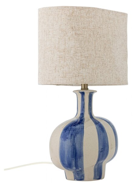 Bloomingville Modro-bílá kameninová stolní lampa Alida