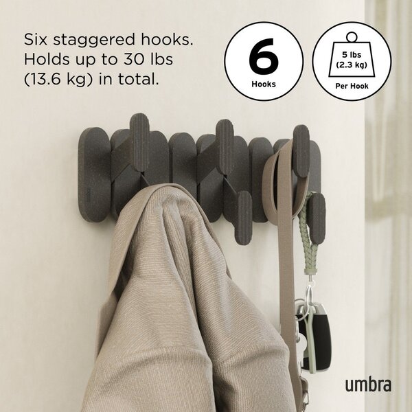 Matně černý ocelový nástěnný věšák 16 cm Tempo – Umbra