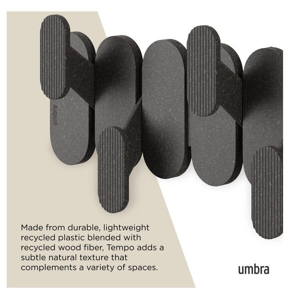 Matně černý ocelový nástěnný věšák 16 cm Tempo – Umbra