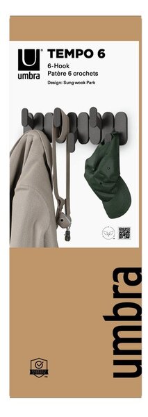Matně černý ocelový nástěnný věšák 16 cm Tempo – Umbra