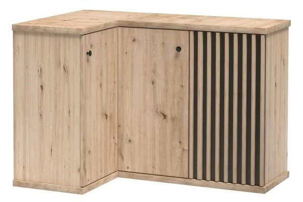 Kondela Třídveřová rohová komoda Koli C-12 - dub artisan/černá
