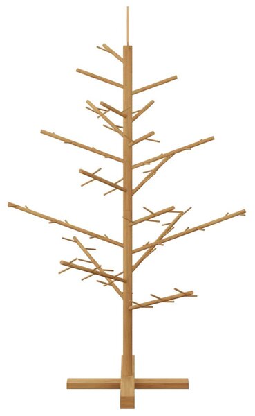 VidaXL Dřevěný vánoční strom 125 cm Masivní borovicové dřevo [42018060] Barva: Přírodní (bez povrchové úpravy)