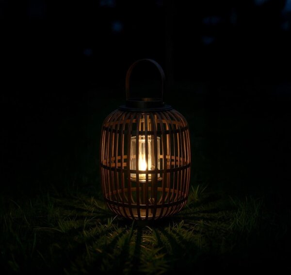 Proutěná dekorativní lampa s uchem - přírodní, 32,5 × 41,5 cm
