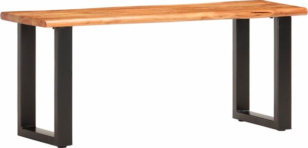 VidaXL Lavice s živou hranou masivní akáciové dřevo a ocel [286456] Velikost: 110 cm