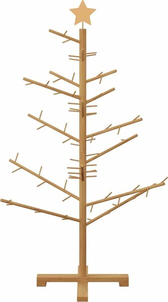 VidaXL Dřevěný vánoční strom 125 cm Masivní borovicové dřevo [42018060] Barva: Přírodní (bez povrchové úpravy)