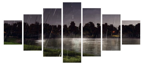 Obraz - Deštivý večer (210x100 cm)