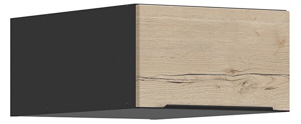 BRW Kuchyně Family Line Sole L6 NO-40/23-O, černá/dub halifax natura