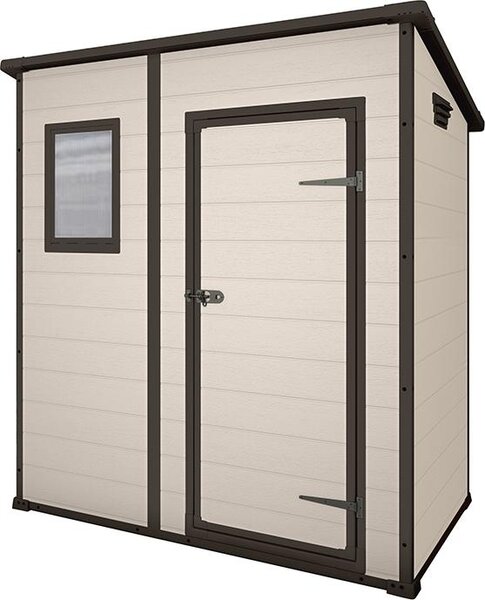Plastový zahradní domek na náadí s podlahou Keter Manor Pent 6x6 - 185 x 185 x 200 cm - béový
