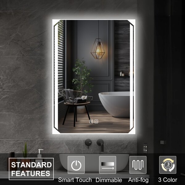 LED koupelnové zrcadlo 60 x 80 cm s odmlžováním