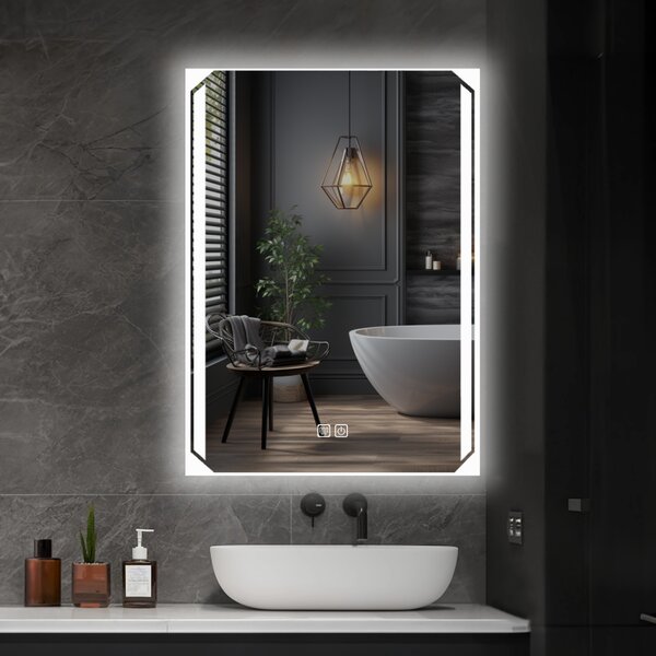 LED koupelnové zrcadlo 60 x 80 cm s odmlžováním