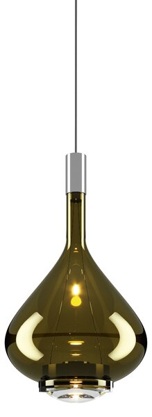 Lodes Designové závěsné LED svítidlo SKY-FALL MEDIUM, 12W, v. 38,2 cm, CRI90 Barva: Kouřová, Teplota světla: 2700K, Barva konstrukce: Chrom