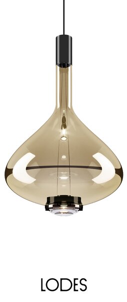 Lodes Designové závěsné LED svítidlo SKY-FALL LARGE, 12W, v. 54,2 cm, CRI90 Barva: Zlatá, Teplota světla: 2700K, Barva konstrukce: Chrom