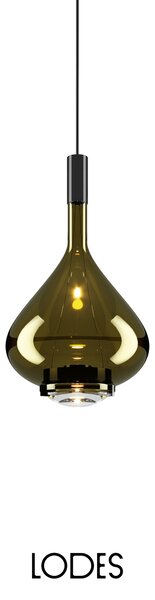 Lodes Designové závěsné LED svítidlo SKY-FALL MEDIUM, 12W, v. 38,2 cm, CRI90 Barva: Kouřová, Teplota světla: 2700K, Barva konstrukce: Chrom