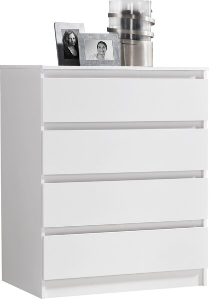 Komoda se 4 zásuvkami 80x100 cm komoda bílá úzká devná skí komoda píborník organizér vysoká deska íka 80 cm výka 100 cm