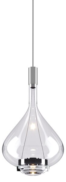 Lodes Designové závěsné LED svítidlo SKY-FALL MEDIUM, 12W, v. 38,2 cm, CRI90 Barva: Kouřová, Teplota světla: 2700K, Barva konstrukce: Chrom