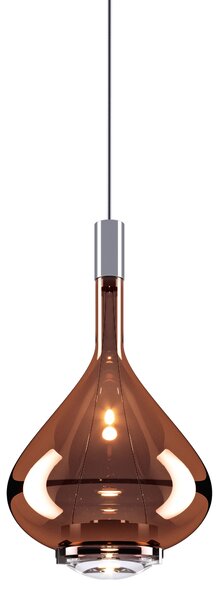 Lodes Designové závěsné LED svítidlo SKY-FALL MEDIUM, 12W, v. 38,2 cm, CRI90 Barva: Kouřová, Teplota světla: 2700K, Barva konstrukce: Chrom