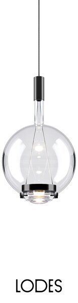 Lodes Designové závěsné LED svítidlo SKY-FALL ROUND MEDIUM, 12W, ø 22,5 cm, CRI90 Barva: Zlatá šalvěj, Teplota světla: 2700K, Barva konstrukce: Černý chrom