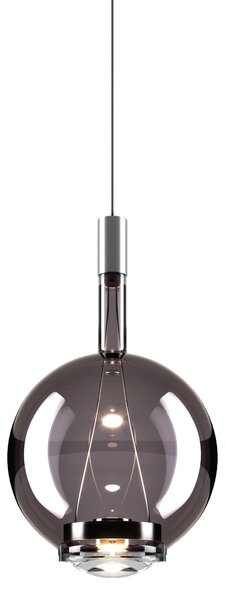 Lodes Designové závěsné LED svítidlo SKY-FALL ROUND MEDIUM, 12W, ø 22,5 cm, CRI90 Barva: Zlatá šalvěj, Teplota světla: 2700K, Barva konstrukce: Černý chrom