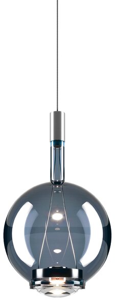 Lodes Designové závěsné LED svítidlo SKY-FALL ROUND MEDIUM, 12W, ø 22,5 cm, CRI90 Barva: Zlatá šalvěj, Teplota světla: 2700K, Barva konstrukce: Černý chrom