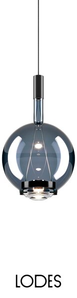 Lodes Designové závěsné LED svítidlo SKY-FALL ROUND MEDIUM, 12W, ø 22,5 cm, CRI90 Barva: Zlatá šalvěj, Teplota světla: 2700K, Barva konstrukce: Černý chrom