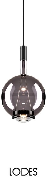 Lodes Designové závěsné LED svítidlo SKY-FALL ROUND MEDIUM, 12W, ø 22,5 cm, CRI90 Barva: Zlatá šalvěj, Teplota světla: 2700K, Barva konstrukce: Černý chrom