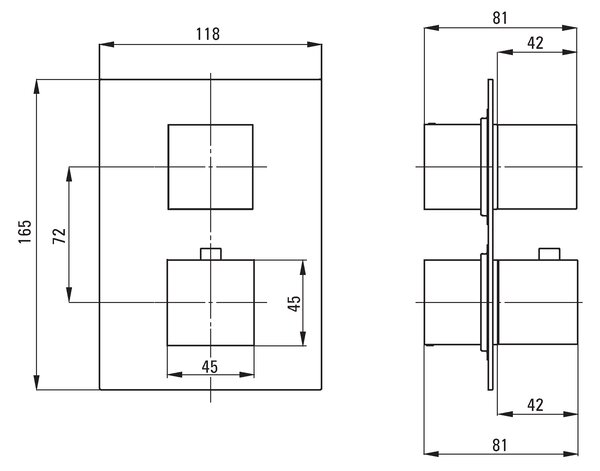 Deante Deante, podomítková termostatická sprchová sestava čtvercová + BOX, chromová, BXYZ0EAT